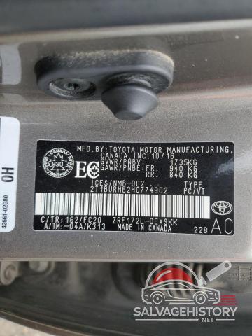 2T1BURHE2HC774902 2017 TOYOTA COROLLA photo no. 13