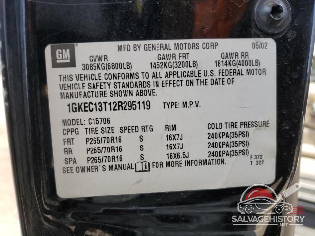 1GKEC13T12R295119 2002 GMC YUKON photo no. 13