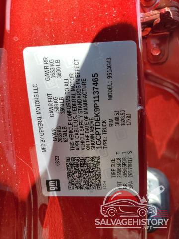 1GCPTDEK9P1137465 2023 CHEVROLET COLORADO photo no. 12