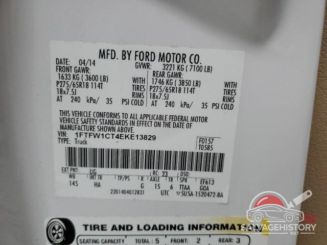 1FTFW1CT4EKE13829 2014 FORD F-150 photo no. 12