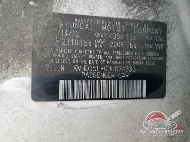 KMHD35LE0DU074333 2013 HYUNDAI ELANTRA photo no. 12