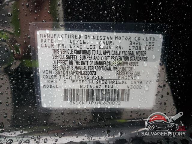 3N1CN7APXHL820073 2017 NISSAN VERSA photo no. 12