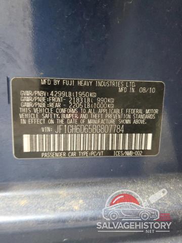 JF1GH6D65BG807784 2011 SUBARU IMPREZA photo no. 13