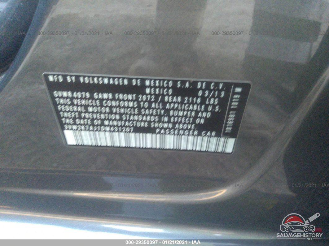 3VW2K7AJ1DM431207 2013 VOLKSWAGEN JETTA SEDAN photo no. 9