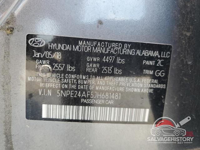 5NPE24AF5JH681481 2018 HYUNDAI SONATA photo no. 12
