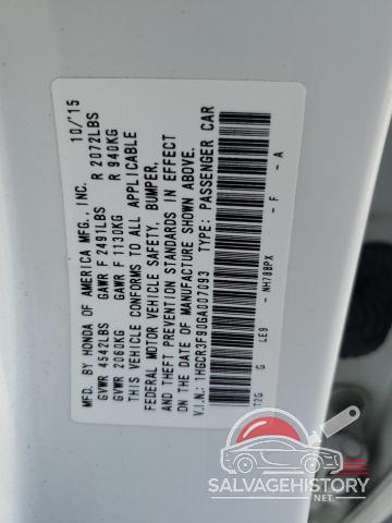 1HGCR3F90GA007093 2016 HONDA ACCORD photo no. 12