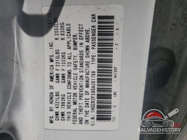 1HGCR2F58GA091798 2016 HONDA ACCORD photo no. 12