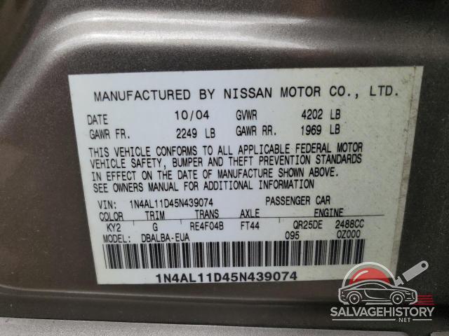 1N4AL11D45N439074 2005 NISSAN ALTIMA photo no. 12