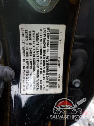 19XFC2F79HE062369 2017 HONDA CIVIC photo no. 12