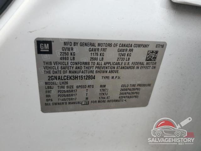 2GNALCEK3H1512804 2017 CHEVROLET EQUINOX photo no. 12