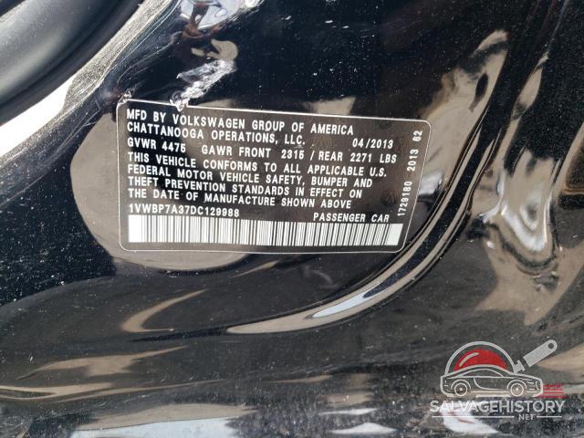 1VWBP7A37DC129988 2013 VOLKSWAGEN PASSAT photo no. 12