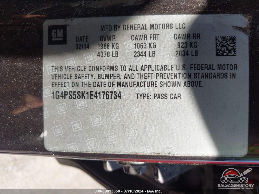 1G4PS5SK1E4176734 2014 BUICK VERANO photo no. 9