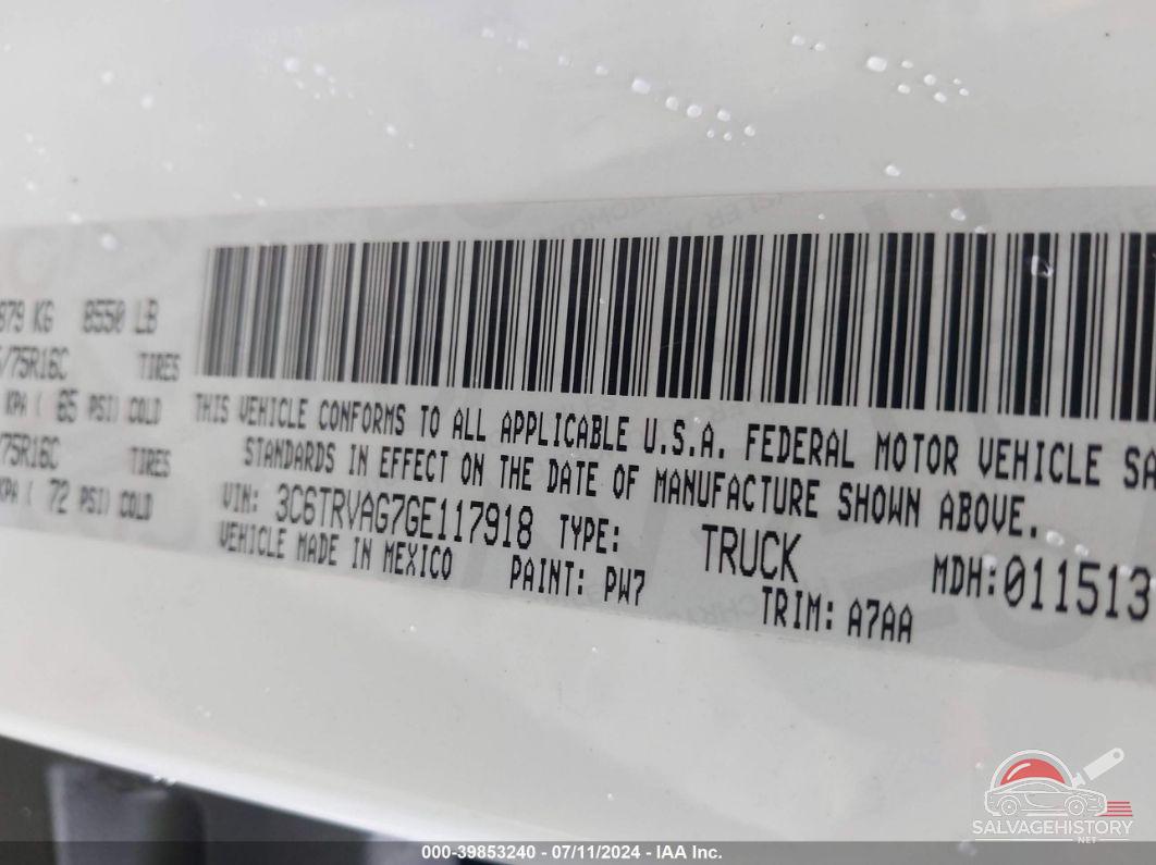 3C6TRVAG7GE117918 2016 RAM PROMASTER 1500 photo no. 9