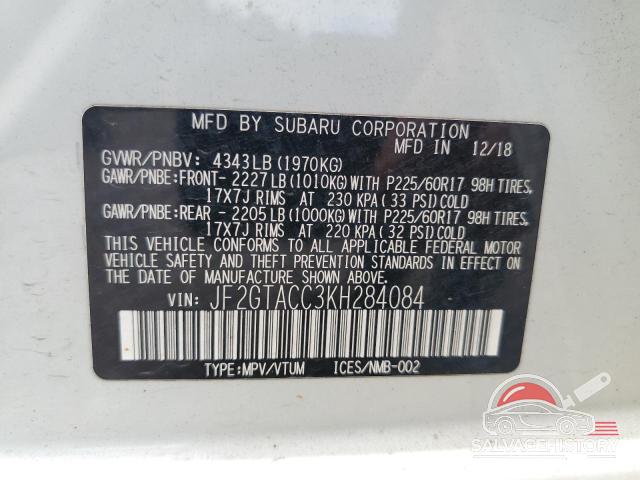 JF2GTACC3KH284084 2019 SUBARU CROSSTREK photo no. 12
