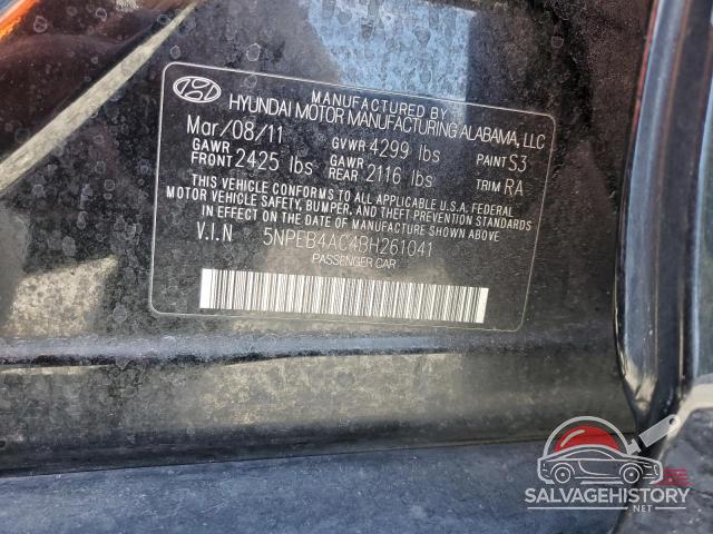 5NPEB4AC4BH261041 2011 HYUNDAI SONATA photo no. 12