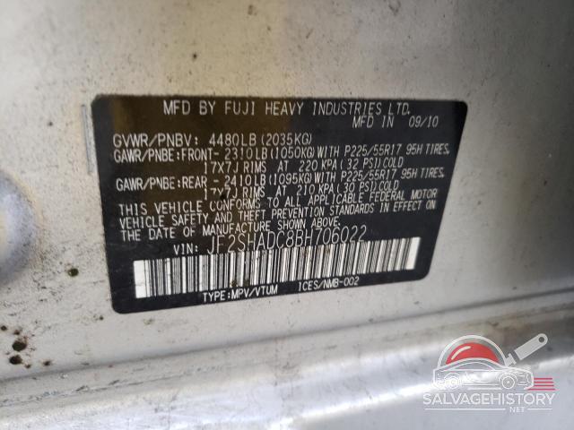 JF2SHADC8BH706022 2011 SUBARU FORESTER photo no. 12