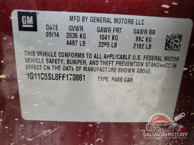 1G11C5SL8FF170881 2015 CHEVROLET MALIBU photo no. 12