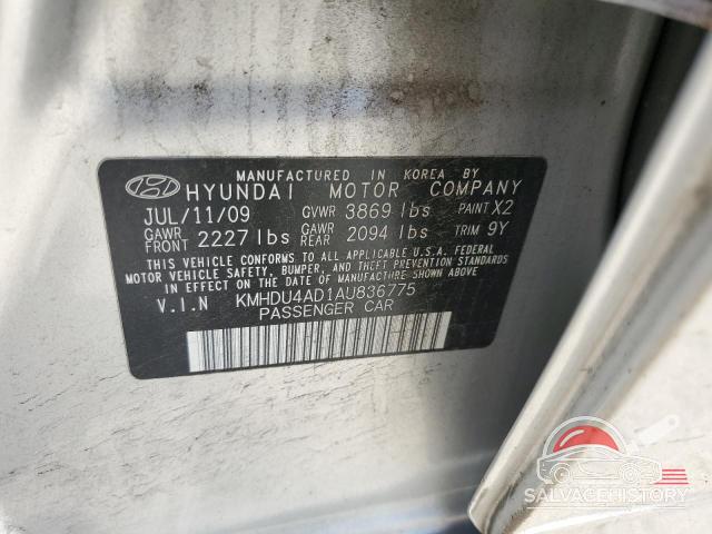 KMHDU4AD1AU836775 2010 HYUNDAI ELANTRA photo no. 12