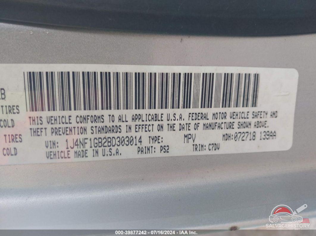 1J4NF1GB2BD303014 2011 JEEP PATRIOT photo no. 9