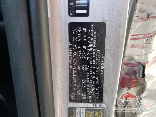 3KPF24AD7LE156738 2020 KIA FORTE photo no. 12