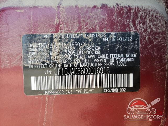 JF1GJAD66CG016916 2012 SUBARU IMPREZA photo no. 12