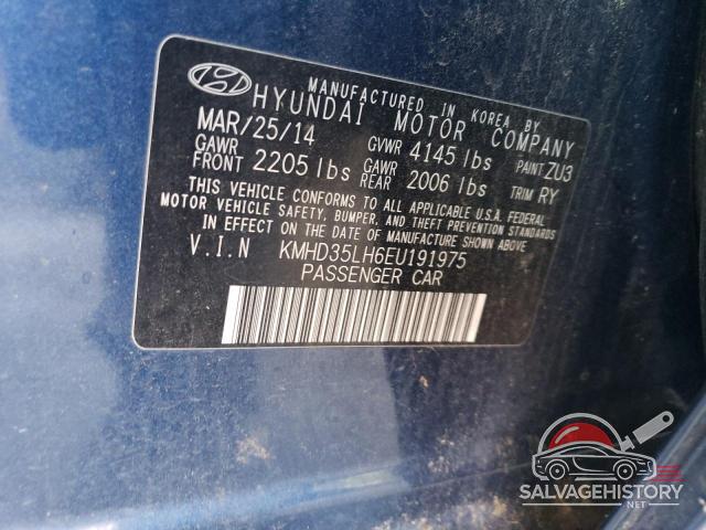 KMHD35LH6EU191975 2014 HYUNDAI ELANTRA photo no. 12