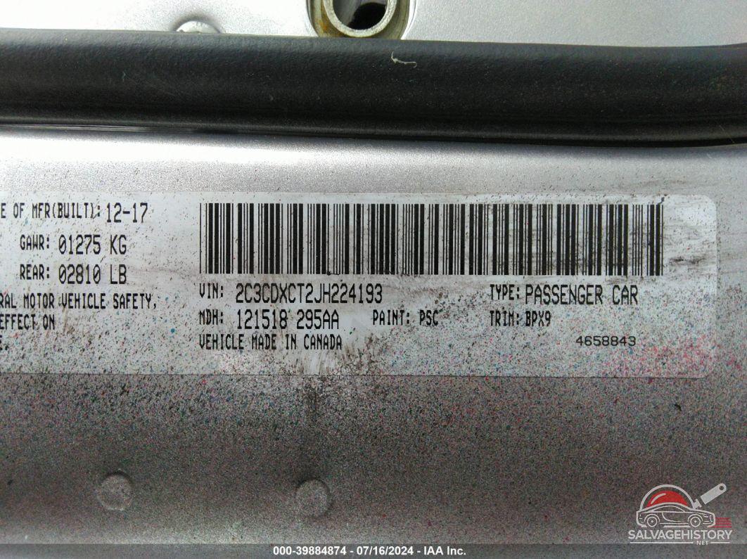 2C3CDXCT2JH224193 2018 DODGE CHARGER photo no. 9