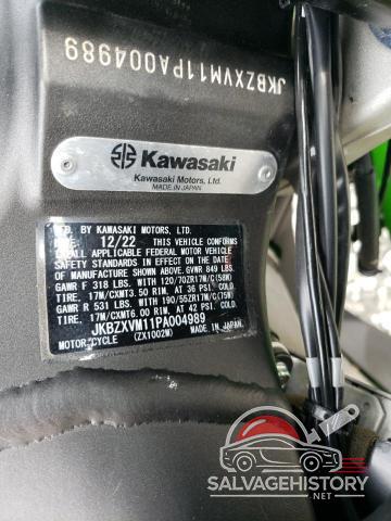 JKBZXVM11PA004989 2023 KAWASAKI ZX1002 M photo no. 9