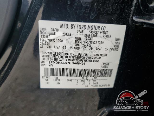 2FMDK3AK7BBA08493 2011 FORD EDGE photo no. 12