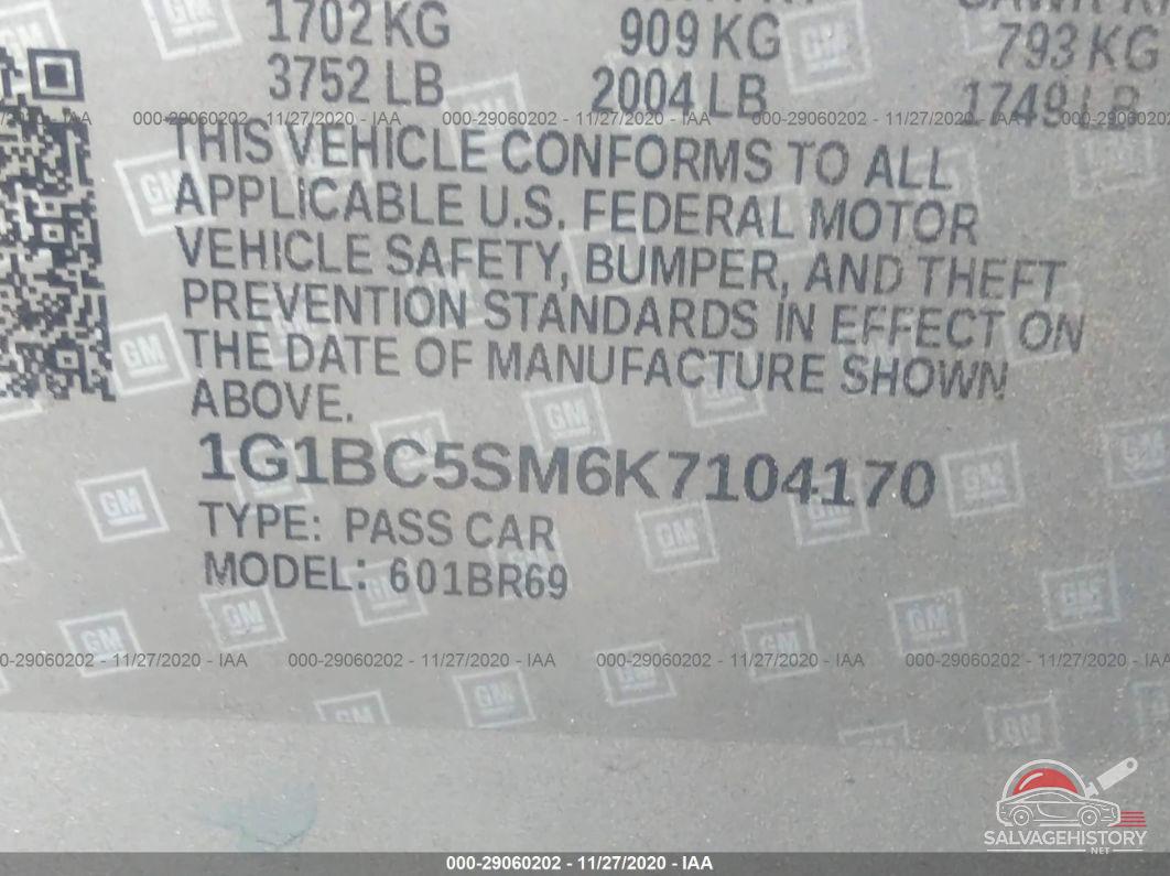 1G1BC5SM6K7104170 2019 CHEVROLET CRUZE photo no. 9