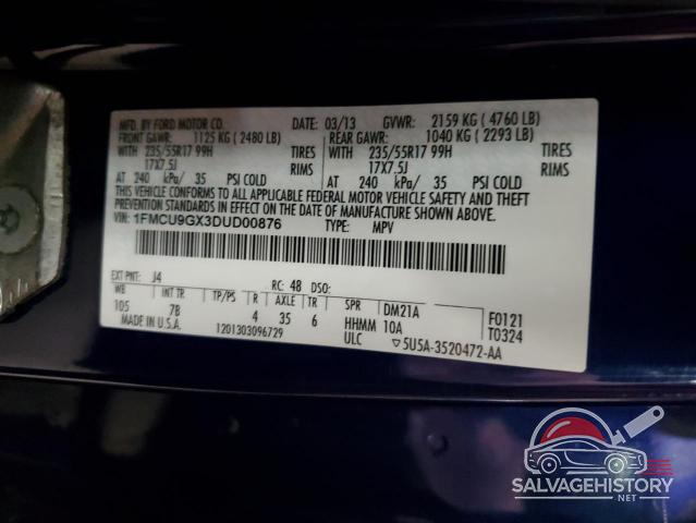 1FMCU9GX3DUD00876 2013 FORD ESCAPE photo no. 12