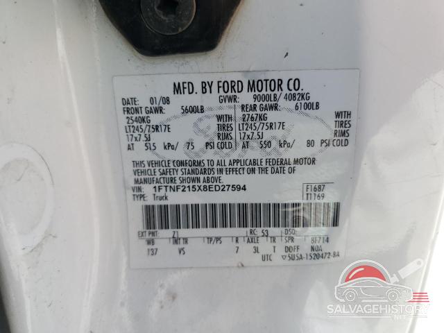 1FTNF215X8ED27594 2008 FORD F250 photo no. 12