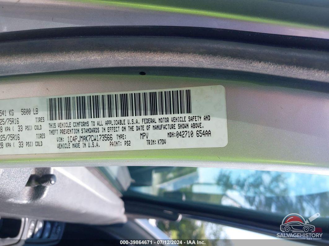 1C4PJMAK7CW173566 2012 JEEP LIBERTY photo no. 9