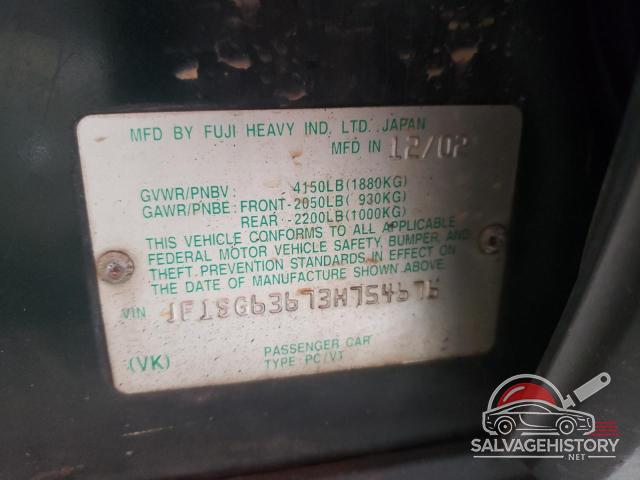 JF1SG63673H754676 2003 SUBARU FORESTER photo no. 12