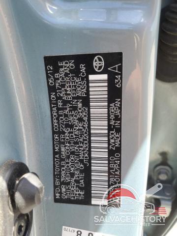 JTDKN3DU2C5464052 2012 TOYOTA PRIUS photo no. 12