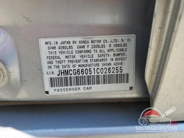 JHMCG66051C026255 2001 HONDA ACCORD photo no. 12