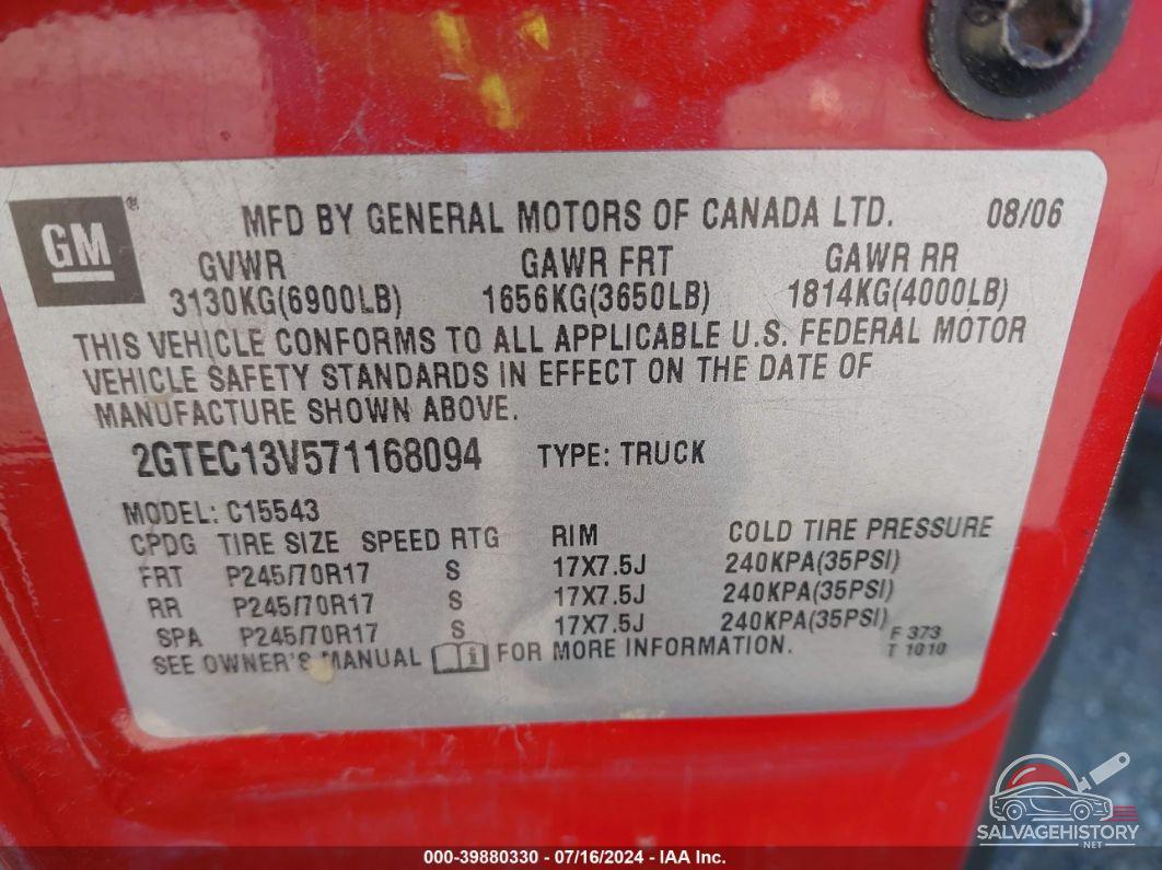 2GTEC13V571168094 2007 GMC SIERRA 1500 CLASSIC photo no. 9