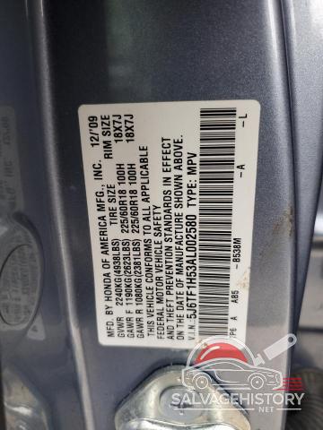 5J6TF1H53AL002580 2010 HONDA ACCORD photo no. 12