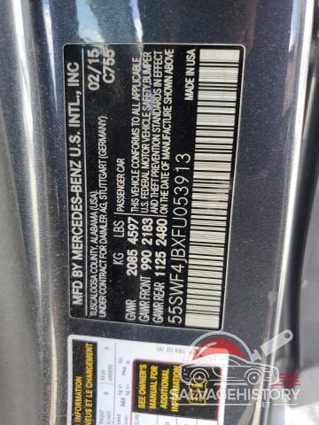 55SWF4JBXFU053913 2015 MERCEDES-BENZ C-CLASS photo no. 12