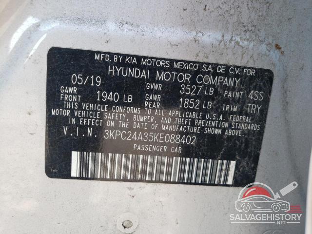 3KPC24A35KE088402 2019 HYUNDAI ACCENT photo no. 12