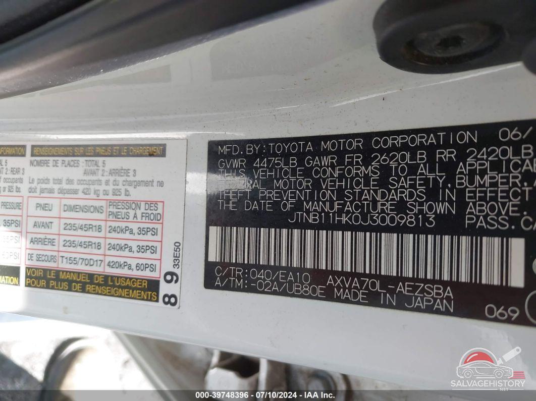 JTNB11HK0J3009813 2018 TOYOTA CAMRY photo no. 9
