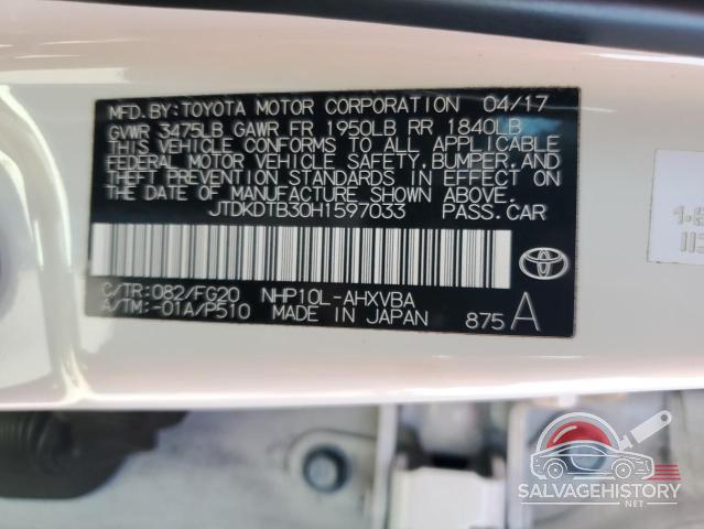 JTDKDTB30H1597033 2017 TOYOTA PRIUS photo no. 12