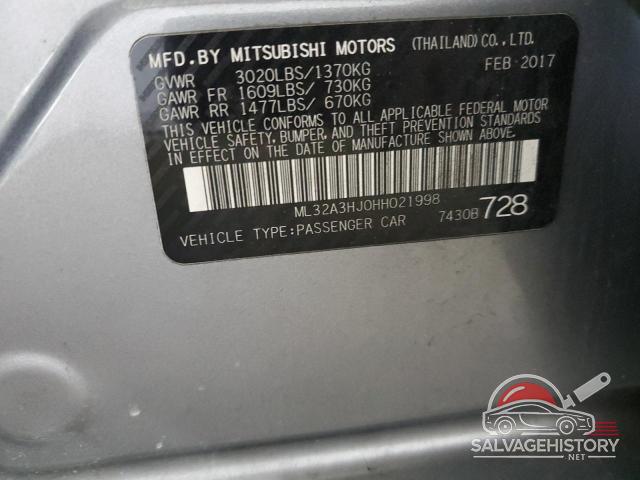 ML32A3HJ0HH021998 2017 MITSUBISHI MIRAGE photo no. 12