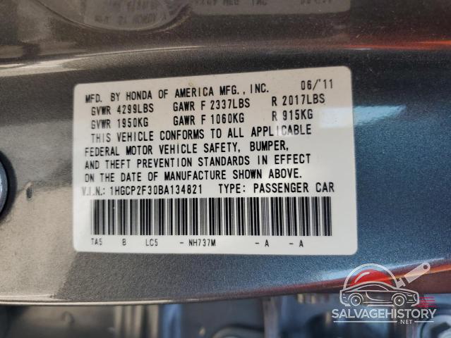 1HGCP2F30BA134821 2011 HONDA ACCORD photo no. 13