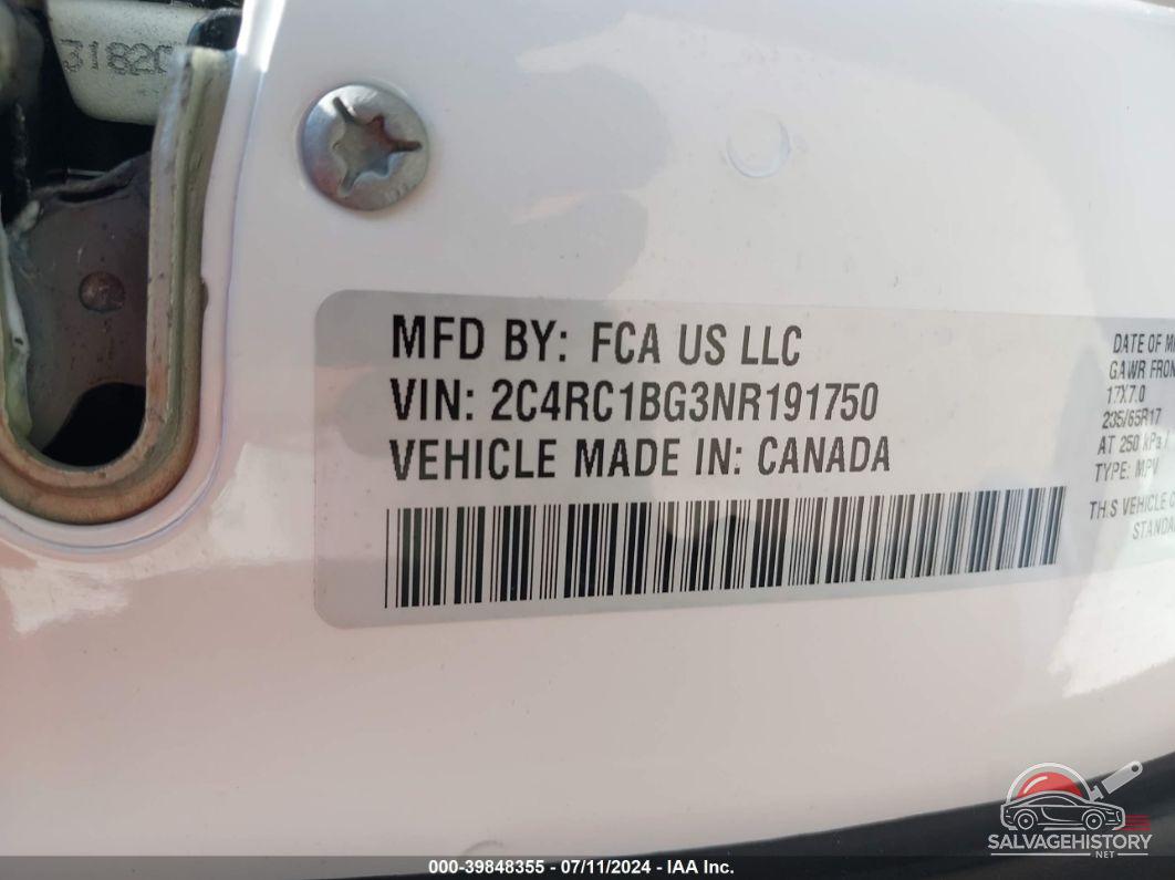 2C4RC1BG3NR191750 2022 CHRYSLER PACIFICA photo no. 9