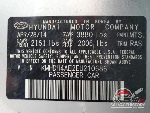 KMHDH4AE2EU210686 2014 HYUNDAI ELANTRA photo no. 12