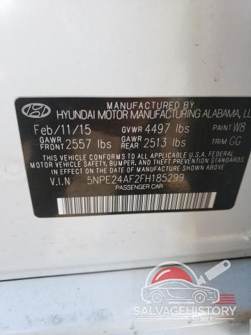 5NPE24AF2FH185299 2015 HYUNDAI SONATA photo no. 12