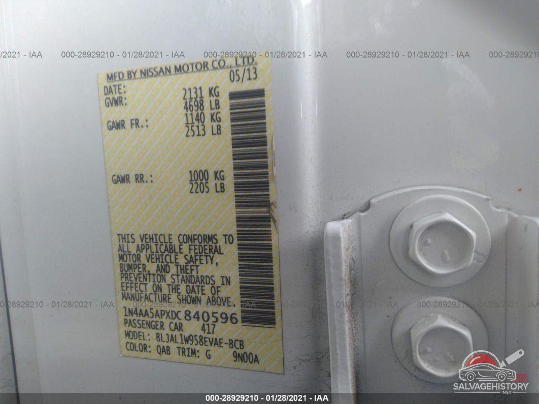 1N4AA5APXDC840596 2013 NISSAN MAXIMA photo no. 9