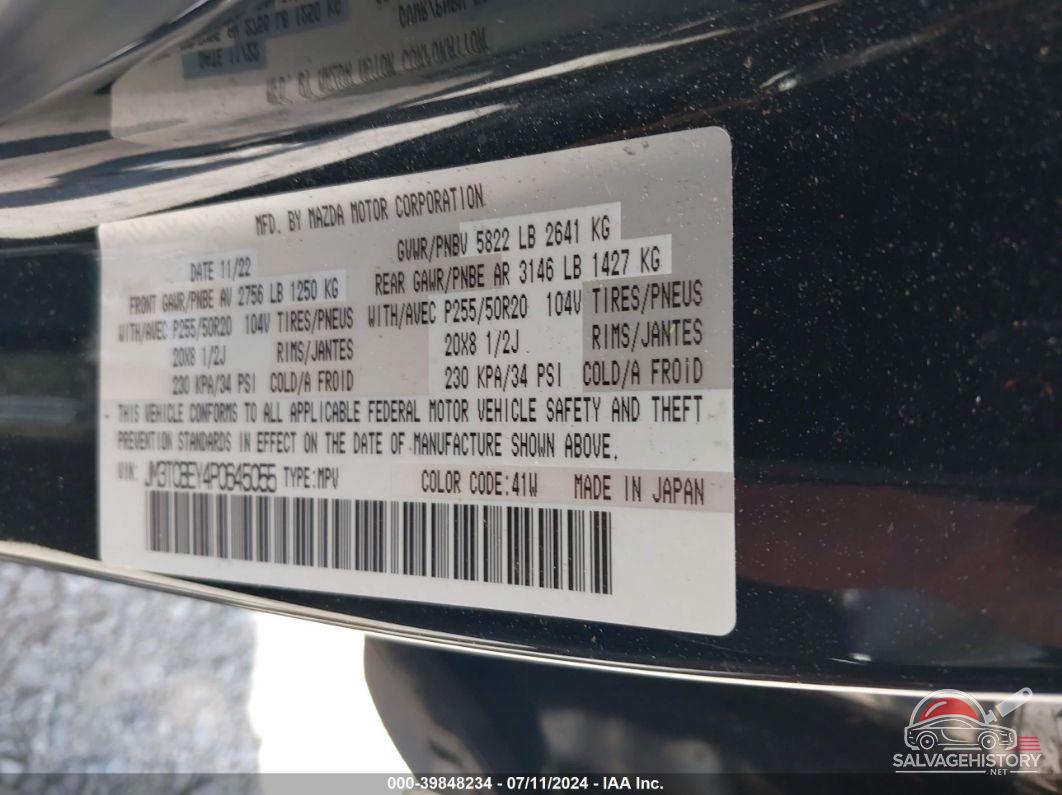 JM3TCBEY4P0645055 2023 MAZDA CX-9 photo no. 9