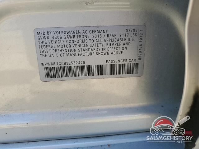 WVWML73C89E552479 2009 VOLKSWAGEN CC photo no. 13